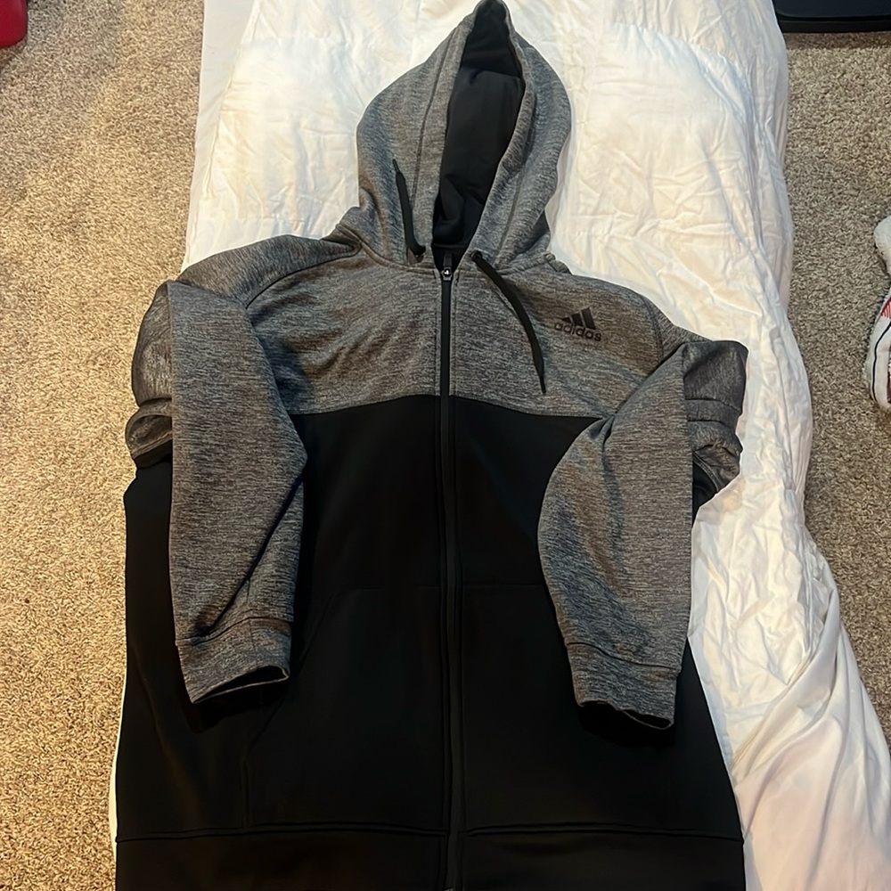 Adidas hoodie 2xl gray and black